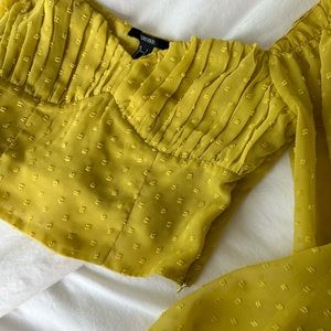 Yellow forever 21 cropped blouse